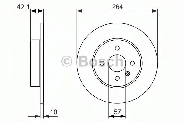 Тормозной диск задний OPEL Astra; Combo; Corsa; Meriva _ Astra H 09.2005>, Combo [Tour]10.2001>,Co BOSCH 0986479961 (фото 1)