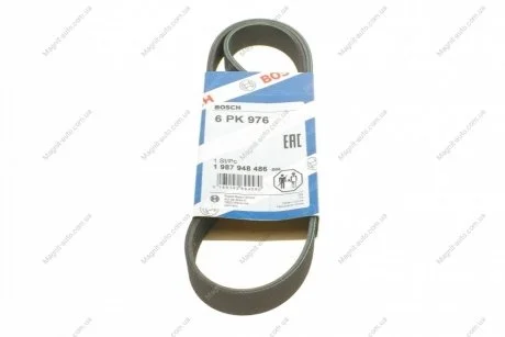 Ремінь П-клиновий 6PK976 BOSCH 1987948486