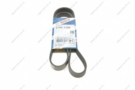 Ремінь поліклиновий 6PK1190 BOSCH 1987947818