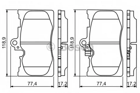 Тормозные колодки дисковые передние LEXUS GS 350, 430, 460, IS 350, LS460 06- BOSCH 0986494252