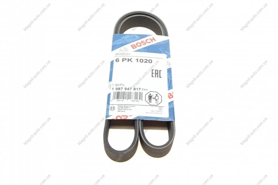 Ремінь П-клиновий 6PK1020 BOSCH 1987947817 (фото 1)