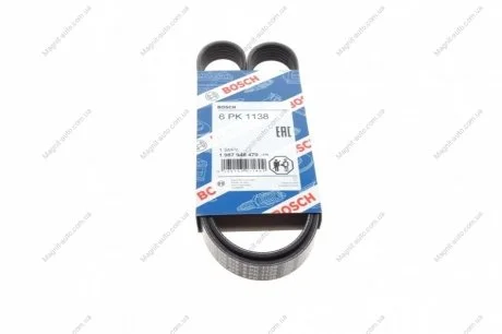 Ремень П-клиновый 6PK1138 BOSCH 1987948479