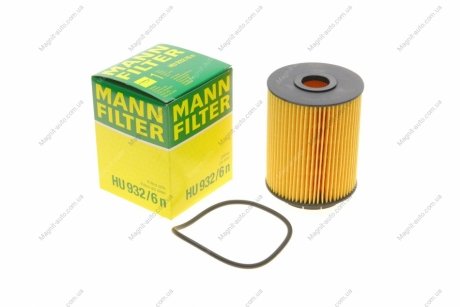 Фильтрующий элемент масляного фильтра VW - MULTIVAN, TRANSPORTER V MANN HU 932/6 N (фото 1)