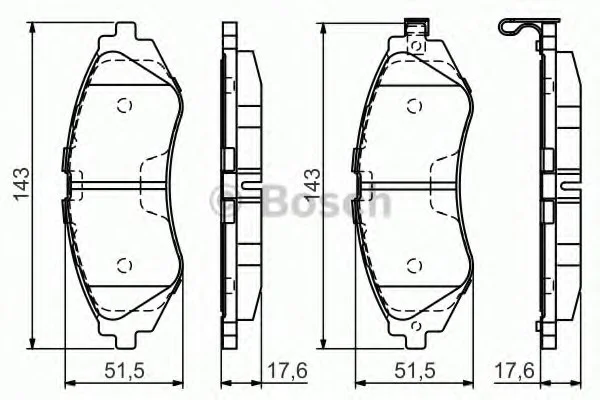 Тормозные колодки дисковые передние CHEVROLET Lacetti, Epica 2.0 BOSCH 0986495059 (фото 1)