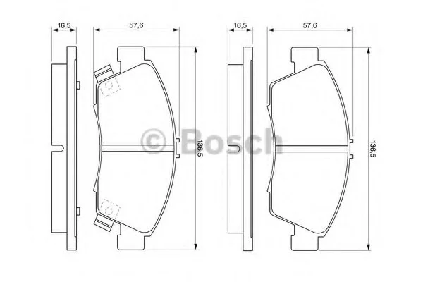 Колодки тормозные дисковые HONDA Civic -04 BOSCH 0986461759 (фото 1)