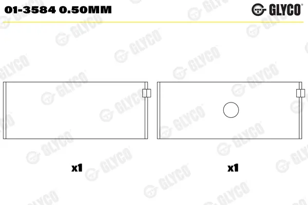 Підшипник ковзання Glyco 01-3584 0.50MM (фото 1)
