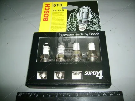 Свеча зажигания FR78X SUPER-4 SB (комп-4 шт) BOSCH 0242232802