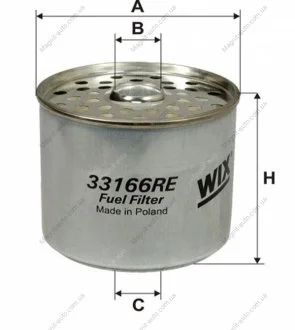 Фільтр паливний, Alfa Romeo; Aro; Audi; Avia; Citroen; Dacia; Daewoo; Fiat; Ford; Lada; Landrover; WIX FILTERS 33166RE