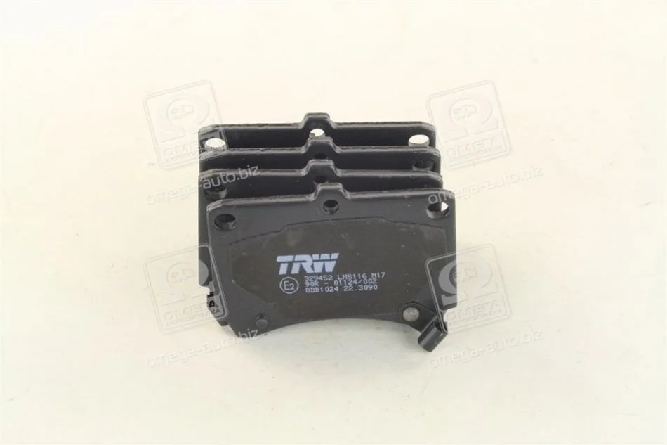 Комплект тормозных колодок переднего., FORD USA ESCORT KIA AVELLA, RIO I MAZDA 121 II, 323 C IV, 323 C V, 323 F IV, 323 F V, 323 P V, 323 S IV, 323 S V, DEMIO, MX-3 1.1-2.0 06.89-02.05 TRW GDB1024 (фото 1)
