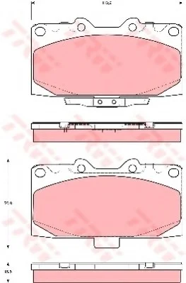 Тормозные колодки, SUBARU 300 ZX/Forester/Impreza, 2.0-3.0, 90-07 TRW GDB3307 (фото 1)