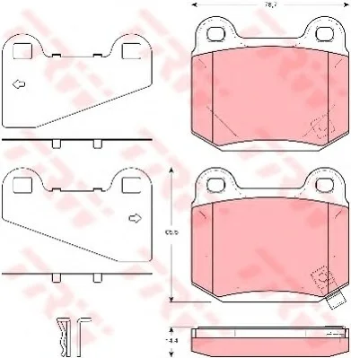 Комплект тормозных колодок задн., MITSUBISHI LANCER VII NISSAN 350Z SUBARU BRZ, IMPREZA, WRX 2.0/2.5/3.5 12.00- TRW GDB3350 (фото 1)