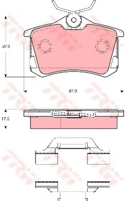Тормозные колодки дисковые AUDI/CITROEN/FORD/SEAT/SKODA/PEUGEOT/VW \'\'R \'\'>>07 TRW GDB1416 (фото 1)