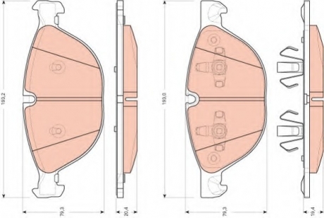 Комплект тормозных колодок, дисковый тормоз TRW GDB1728 (фото 1)
