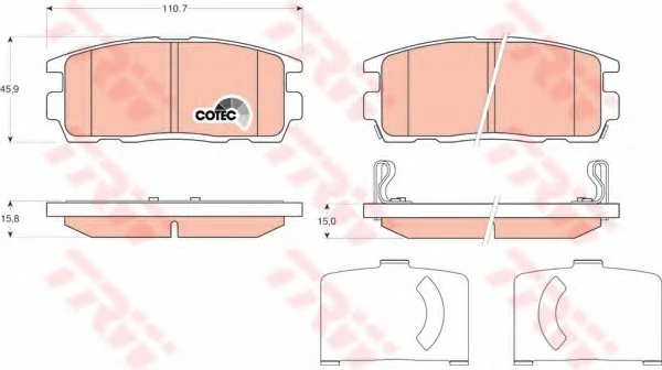 Колодки гальмівні, задні, CHEVROLET Captiva, OPEL Antara, 2.0-3.2, Z 20 DMH, 06- TRW GDB1716 (фото 1)