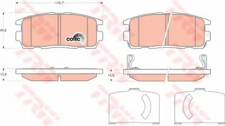 Колодки гальмівні, задні, CHEVROLET Captiva, OPEL Antara, 2.0-3.2, Z 20 DMH, 06- TRW GDB1716