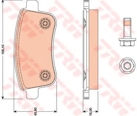Тормозные колодки дисковые RENAULT Fluence/Megane III/IV "R "12>> TRW GDB1791 (фото 1)