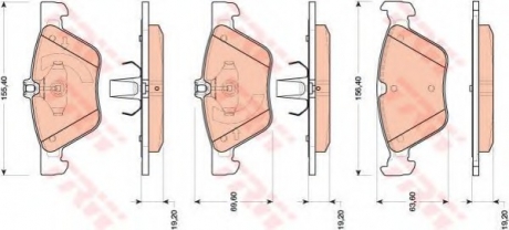 Комплект тормозных колодок, дисковый тормоз TRW GDB1815 (фото 1)