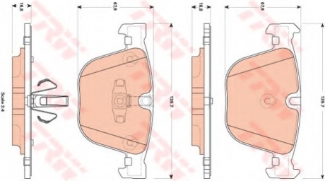 Комплект тормозных колодок, дисковый тормоз TRW GDB1857 (фото 1)