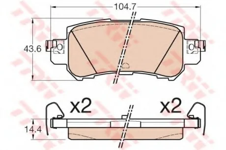Гальмівні колодки дискові MAZDA CX-5 "R "11>> TRW GDB3539