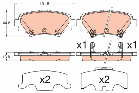 Тормозные колодки дисковые MAZDA 3 "R "13>> TRW GDB3593