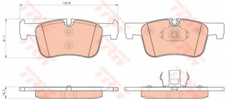 Комплект тормозных колодок, дисковый тормоз TRW GDB1934