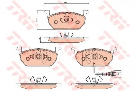 Тормозные колодки дисковые SEAT/SKODA/VW Leon/Octavia/Golf "F "13>> TRW GDB2080