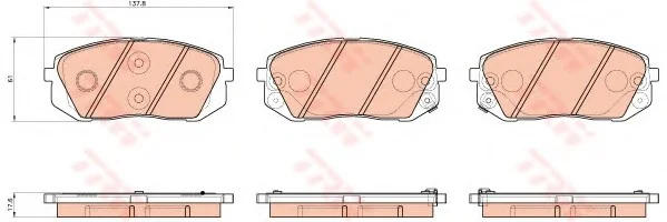Комплект гальмівних колодок, дискове гальмо TRW GDB3530 (фото 1)