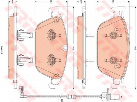 Комплект тормозных колодок, дисковый тормоз TRW GDB1884 (фото 1)