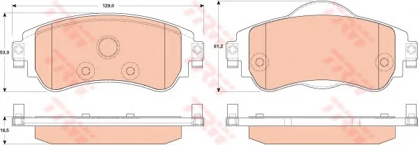 Тормозные колодки дисковые CITROEN C4 1.4 "F "11>> TRW GDB1917 (фото 1)