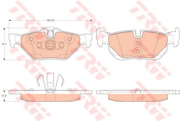 Тормозные колодки дисковые BMW 1 (E82)/3 (E90)/X1 (E84) "R "03>> TRW GDB2050 (фото 1)