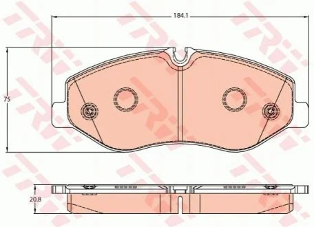 Колодки гальмівні, передні, VITO (W447) 114-119CDI, 14- TRW GDB2103