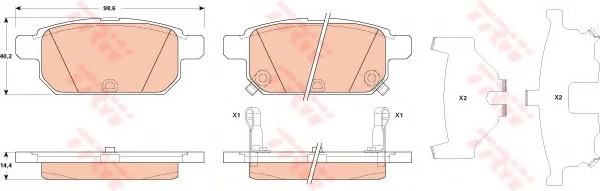 Тормозные колодки дисковые SUZUKI Swift/SX4/Vitara "R "10>> TRW GDB3529 (фото 1)
