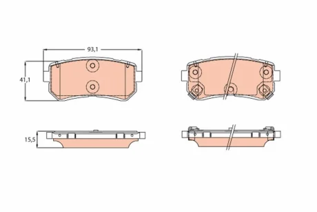 Тормозные колодки дисковые HYUNDAI Creta "R "16>> TRW GDB3641