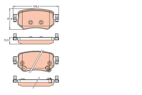 Гальмівні колодки дискові MAZDA 6 "R "12>> TRW GDB3632