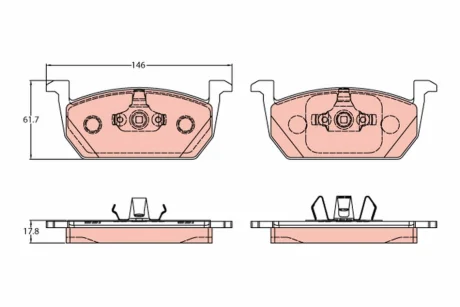 Гальмівні колодки дискові SEAT/SKODA Leon/Scala/Kamiq "F "12>> TRW GDB2159