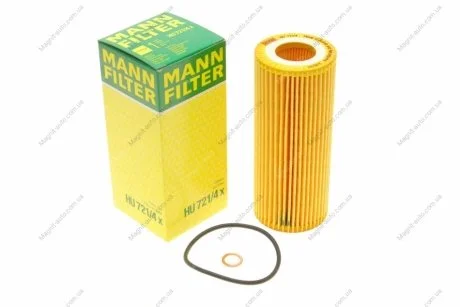 Фільтр масляний двигуна BMW 2.5-3.5 D 03- (вироб-во) MANN HU 721/4 X