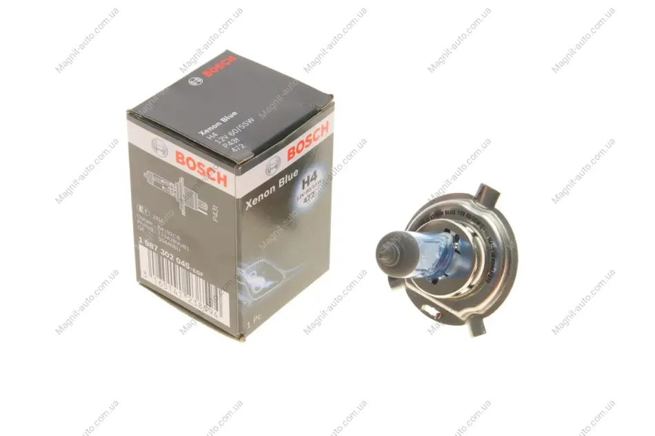 Автолампа H4 12V 60/55W P43T / XENON BLUE BOSCH 1987302045 (фото 1)