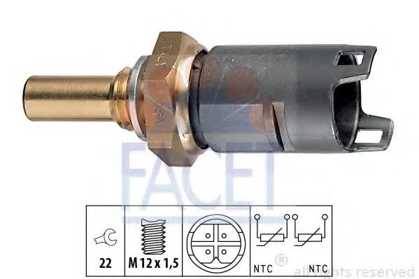 Датчик температуры BMW 5 E39 (95-), 7 E38 (95-), X5 E53 (00-) Facet FACET 7.3274 (фото 1)