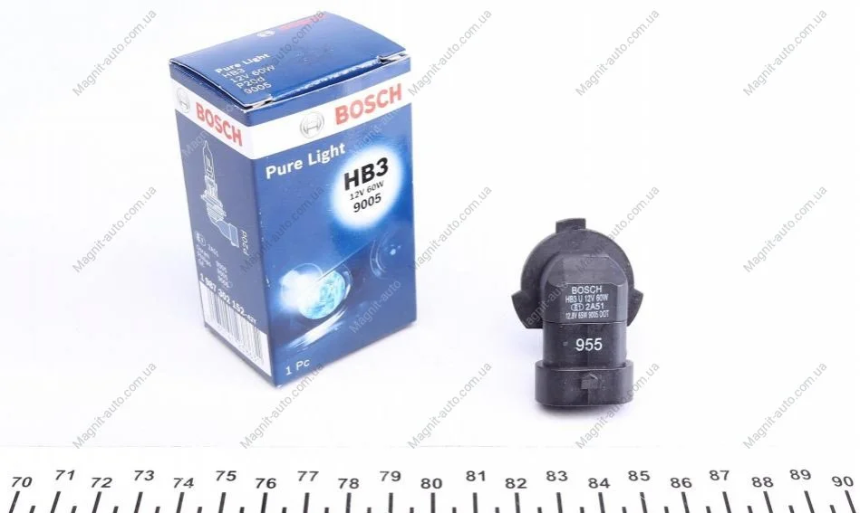 Лампа розжарювання HB3 12V 60W P20d PURE LIGHT (вир-во Bosch) BOSCH 1987302152 (фото 1)