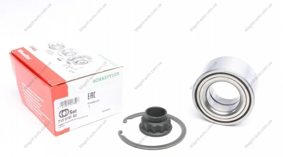 Комплект подшипника колеса передних лев/прав. (38x71x39) TOYOTA ECHO, VIOS / SOLUNA VIOS, YARIS, YARIS VERSO 1.0-1.5 04.99-01.08 FAG 713618660 (фото 1)