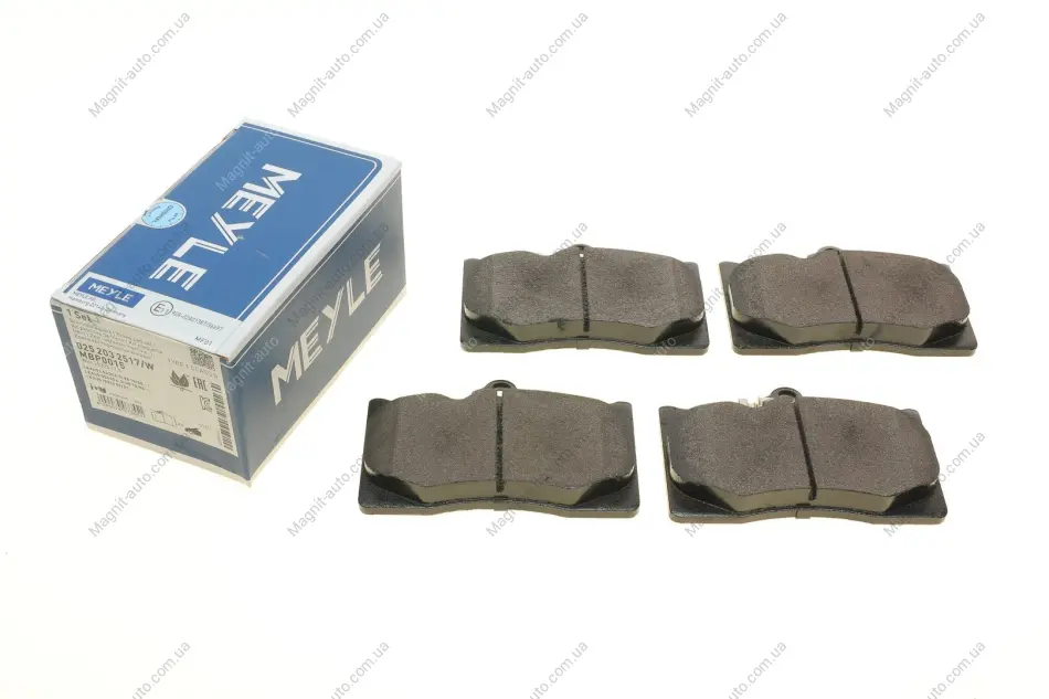 Комплект тормозных колодок из 4 шт. дисков MEYLE 025 203 2517/W (фото 1)