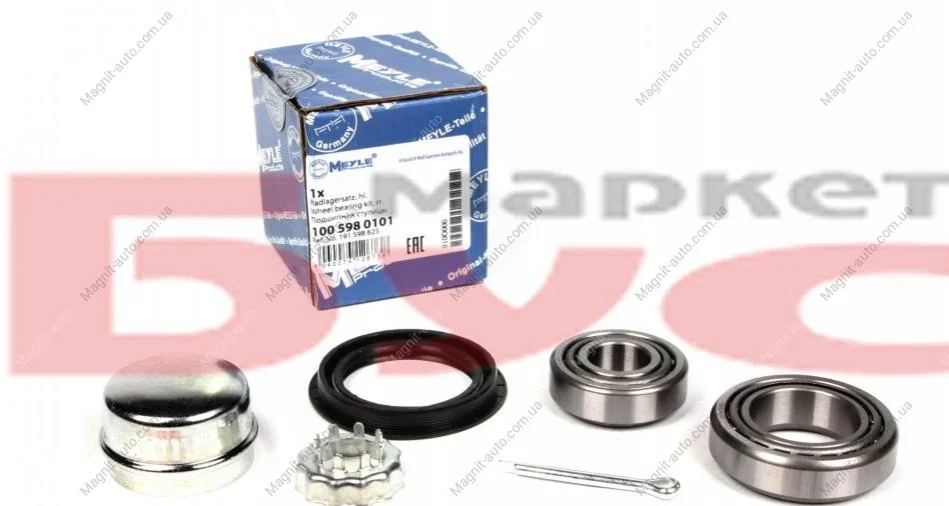 Підшипник маточини заднього колеса, AUDI 80, 100; VW Caddy II, Golf, Jetta, Passat, Polo 60-04 MEYLE 100 598 0101 (фото 1)