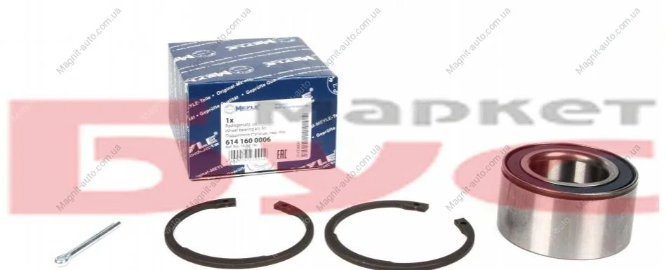 Подшипник ступицы OPEL ASCONA C, ASTRA F, MERIVA 81-перед. мост (произ-во) MEYLE 614 160 0006 (фото 1)