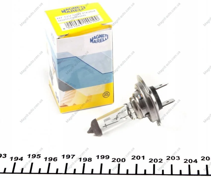 Лампа розжарювання H7 12V 55W PX26d STANDART (вир-во Magneti Marelli) MAGNETI MARELLI 002557100000 (фото 1)