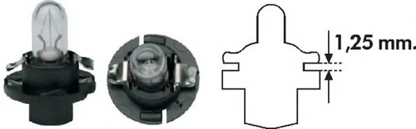 Автолампа Magneti Marelli B2,4W BX8,4d 1,2 W прозрачная MAGNETI MARELLI 002053000000 (фото 1)
