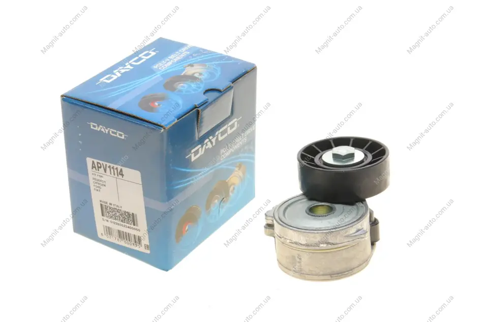 Натягувач ременя CITROEN/FIAT/FORD/LANCIA/PEUGEOT/VOLVO C4/Scudo/Kuga/Expert/S40 "2,0L "03>> DAYCO APV1114 (фото 1)