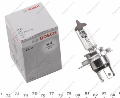 Лампа галогенная ECO H4 12V BOSCH 1987302803