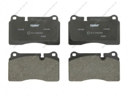 Комплект тормозных колодок переднего., CHEVROLET CORVETTE LAND ROVER RANGE ROVER III, RANGE ROVER SPORT I MASERATI QUATTROPORTE V ASTON MARTIN VANTAGE VANTAGE, VANTAGE VOLANTE 2.7D-6.2 03.04- FERODO FDB1996