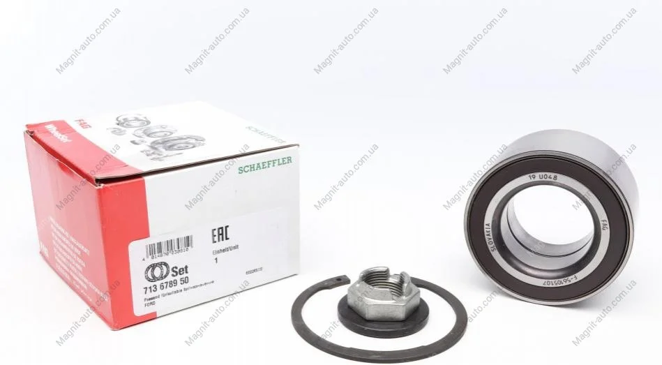 Підшипник маточини переднього колеса, комплект, FORD Kuga 08-12 FAG 713678950 (фото 1)