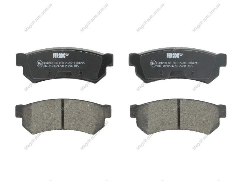 Комплект тормозных колодок задн., CHEVROLET LACETTI, NUBIRA DAEWOO LACETTI, NUBIRA, TACUMA / REZZO 1.4-2.0D 09.00- FERODO FDB4295 (фото 1)